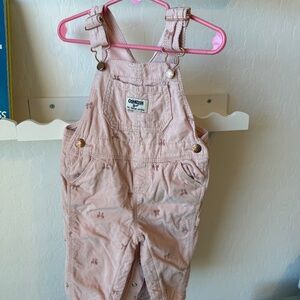 OshKosh B'gosh Pink Ribbon Bows Corduroy Overalls